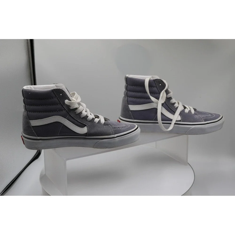 Vans Sk8-Hi Shoes Mens Sz 4.5 Women Sz 6 Gray White Suede Canvas High Top Skate